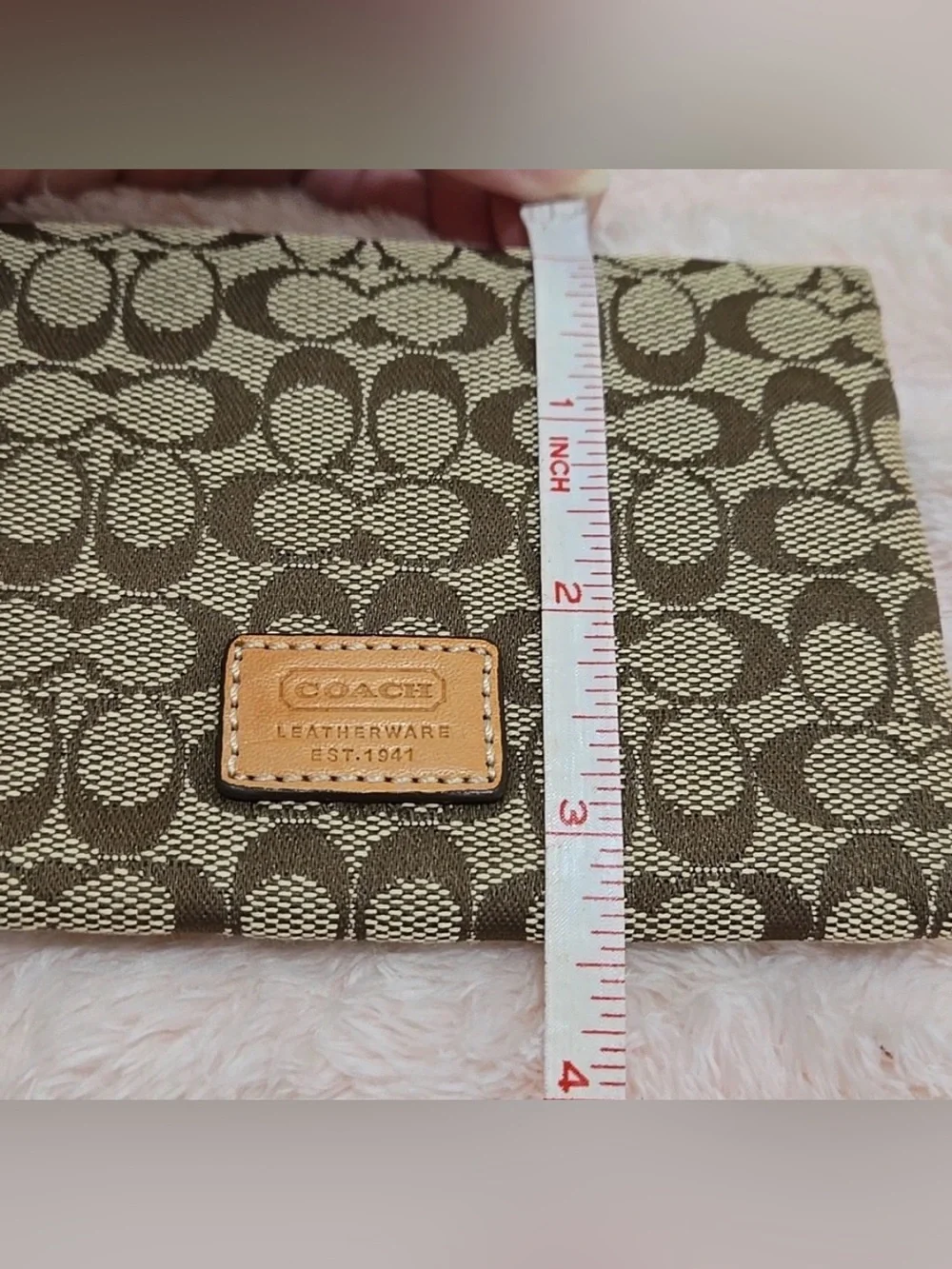 Coach Signature Jacquard wallet in Brown and Tan